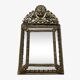 Miroir dorée à parcloses en laiton repoussé XIXème