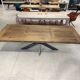 Table solid centenary firm top with matt black metal foot