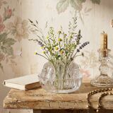 Glass globe flower holder, Reims, 19 holes, vintage 1950-1960