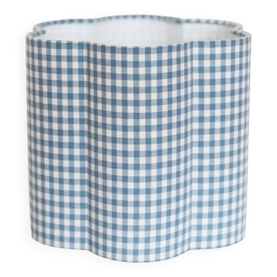 Abat-jour forme fleur Flora ''mini vichy bleu ciel