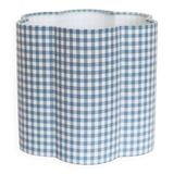 Flower-shaped lampshade Flora "mini sky blue check"