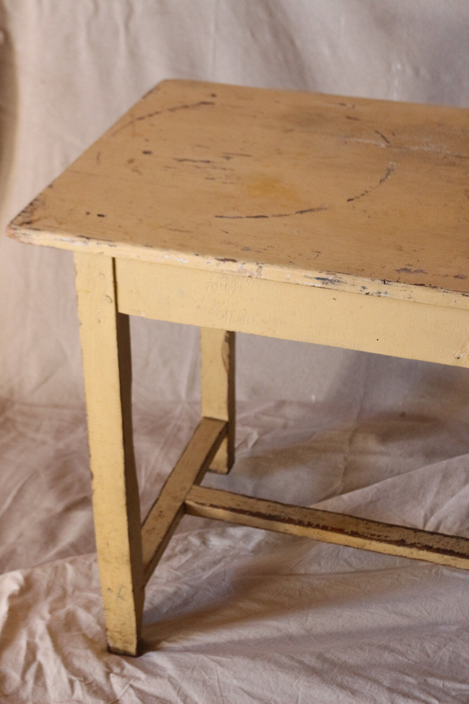 Yellow farmhouse table