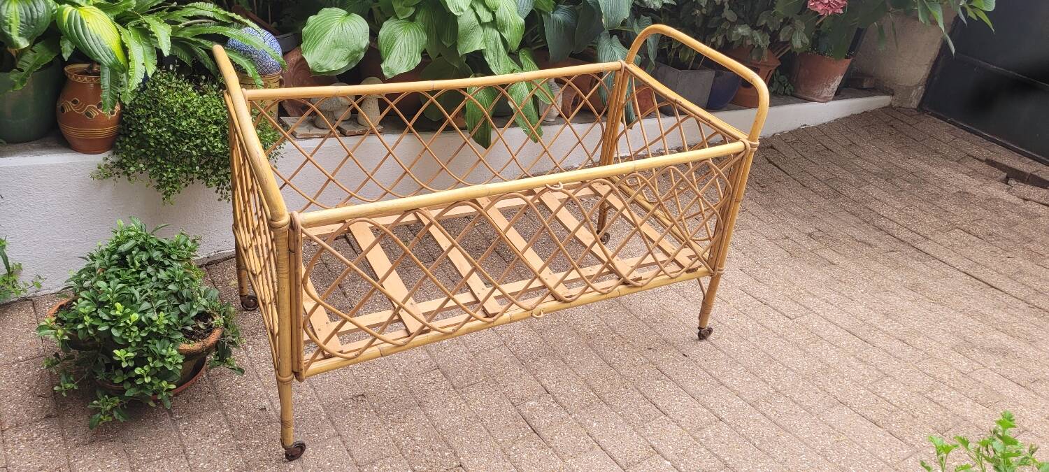 60s rattan children's bed