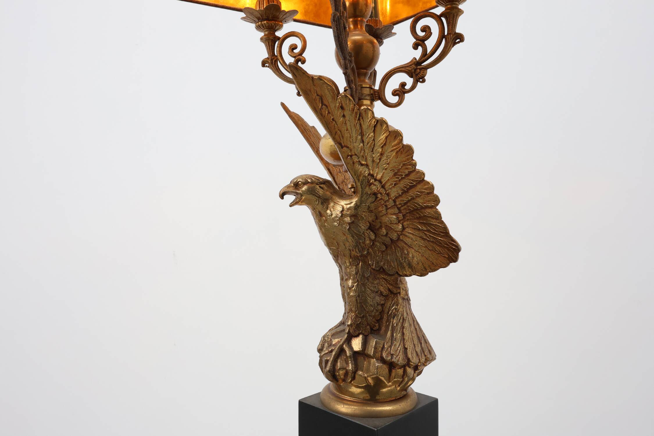 Hollywood Regency lamp with Eagle by Deknudt, Belgium ca. 1980