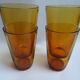 4 verres Vereco ambrés