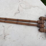 Old wooden towel rack bamboo style 2 arms