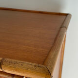 1970s wooden and bamboo bar cabinet