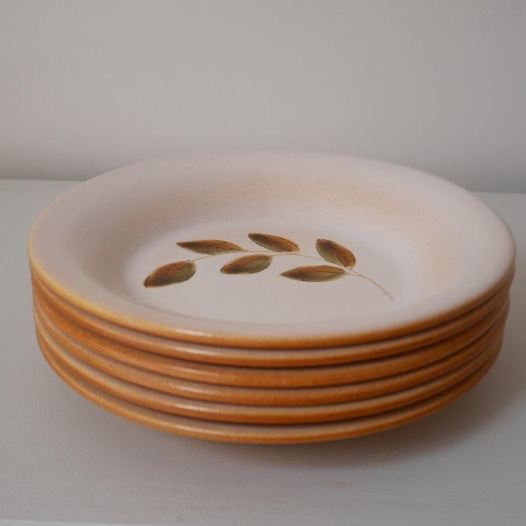 Lot 12 hollow plates in varnished sandstone, Cévennes model of Saint Amand