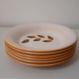 Lot 12 hollow plates in varnished sandstone, Cévennes model of Saint Amand