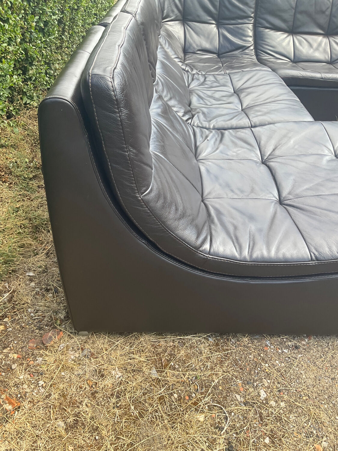 Incanto Italy modular corner sofa in brown leather