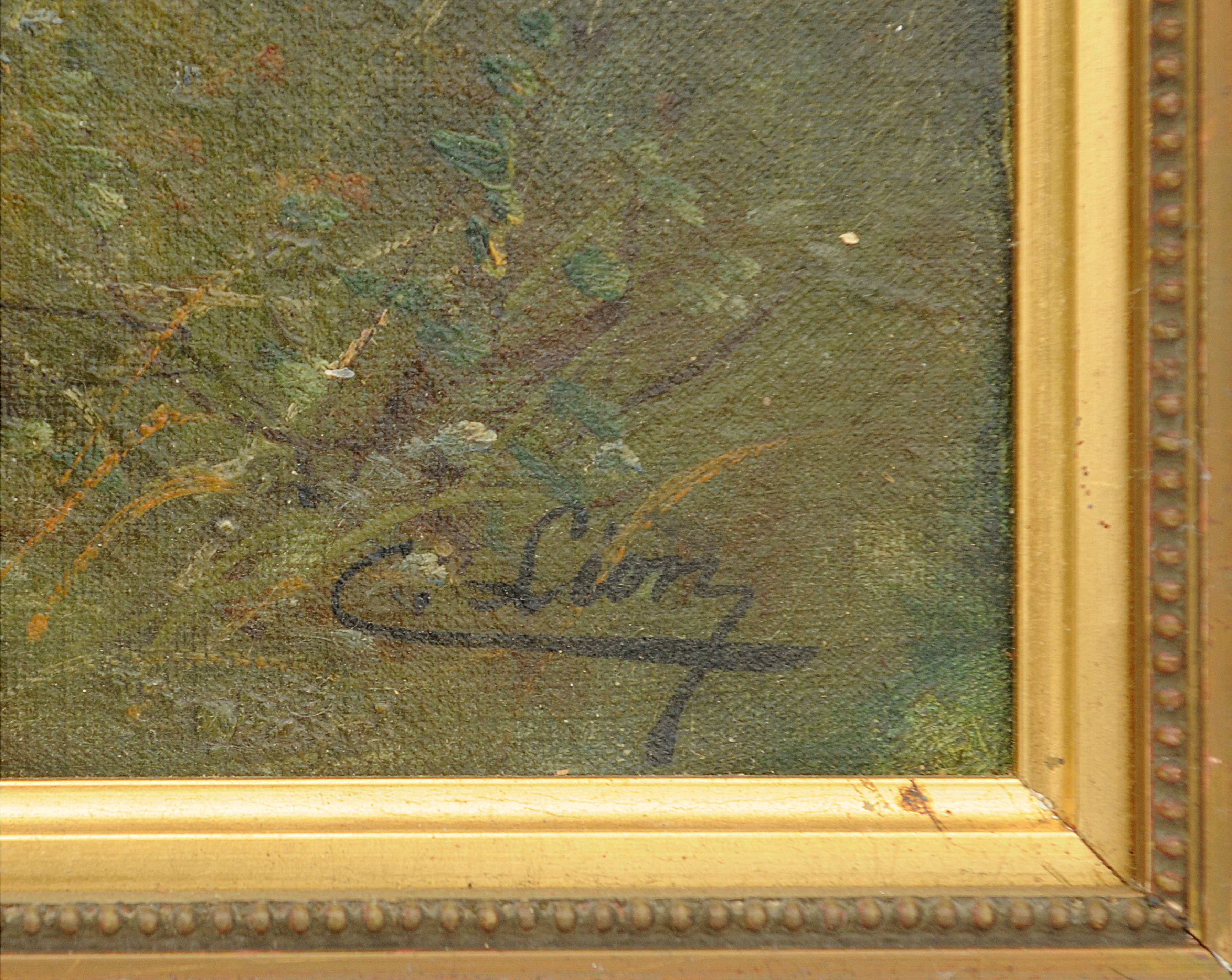 C. Lion (19th Century) oil on canvas, landscape