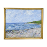 Oil painting on canvas with motif of beach and sea painted by sixten wiklund