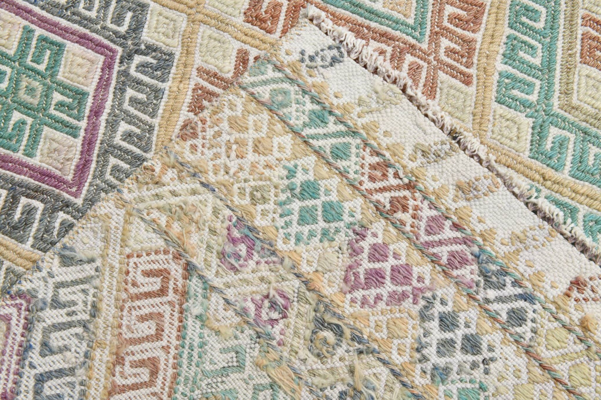 3x9 Soft Pastel Kilim Runner Rug, 81x286Cm