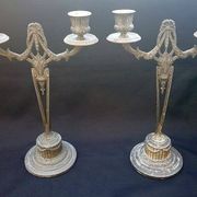 WMF Antique Art Nouveau Candlestick Pair Jugendstil  Germany