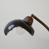 Dutch Curved Mid-Century Floor Lamp with Mercury Shade