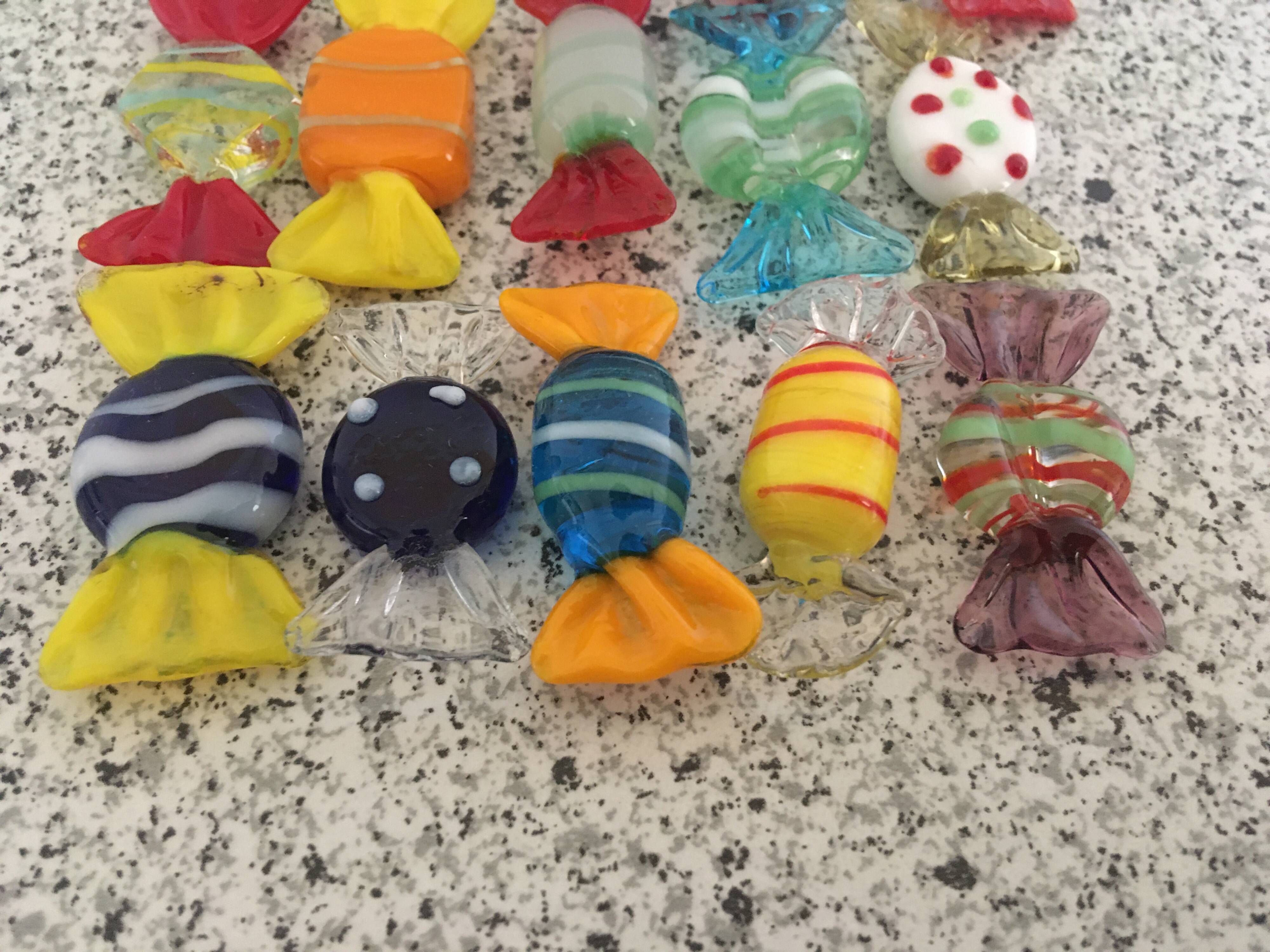 21 Murano glass candy knife holders