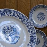 8 dessert plates in porcelain signed Kahla Germany cobalt
