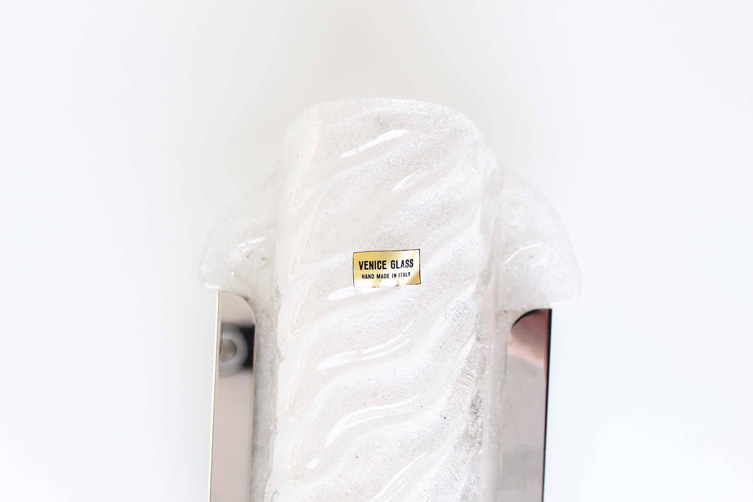 Vintage Murano Glass wall lamps by Kaiser Leuchten