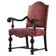 Vintage 19th century Danish Baroque oak armchair - Louis XV style
