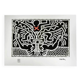 Lithographie de Keith Haring en édition limitée, numérotée au crayon, années 1990.