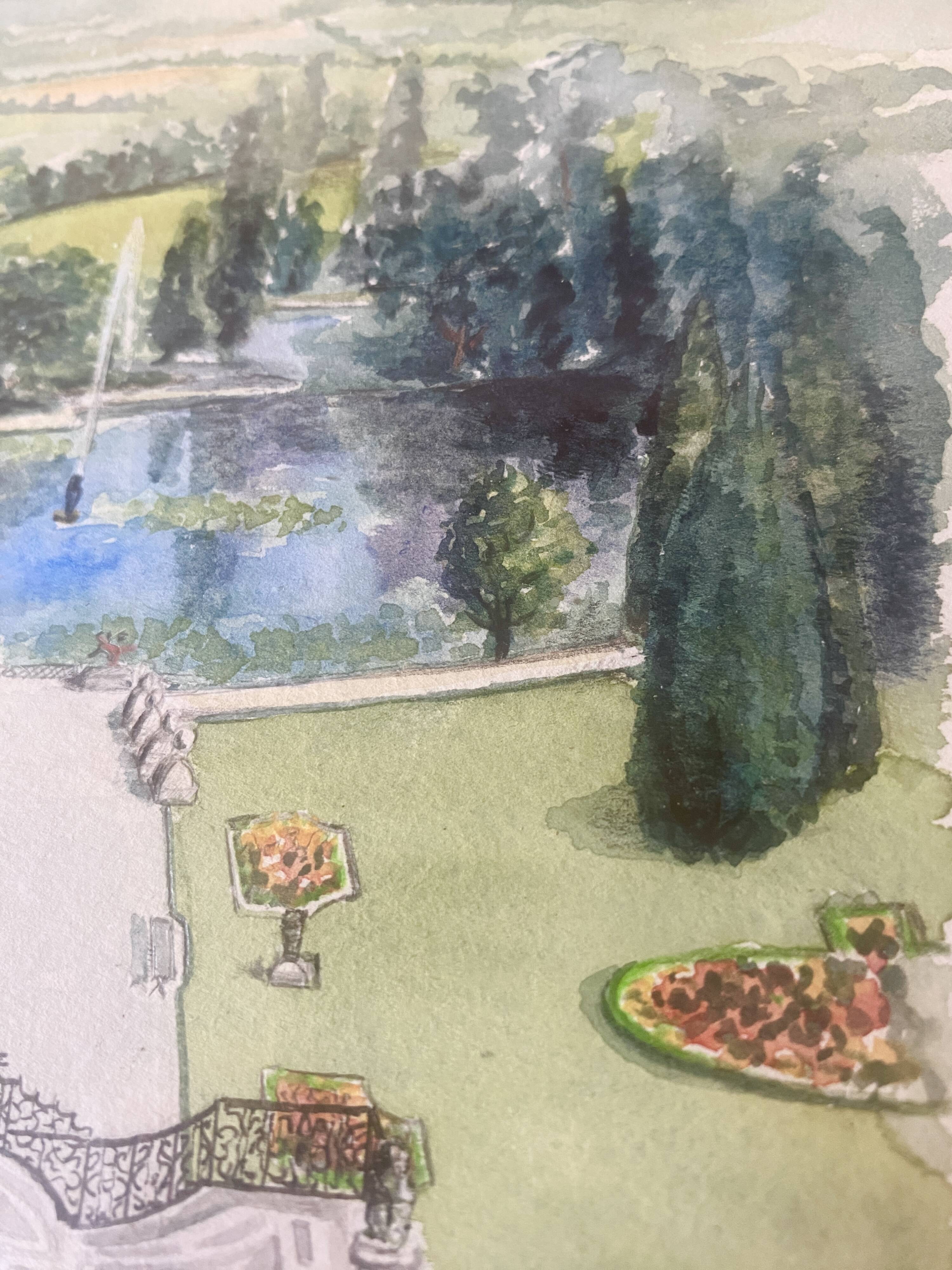Illustration of a "French garden" under glass