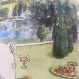 Illustration of a "French garden" under glass