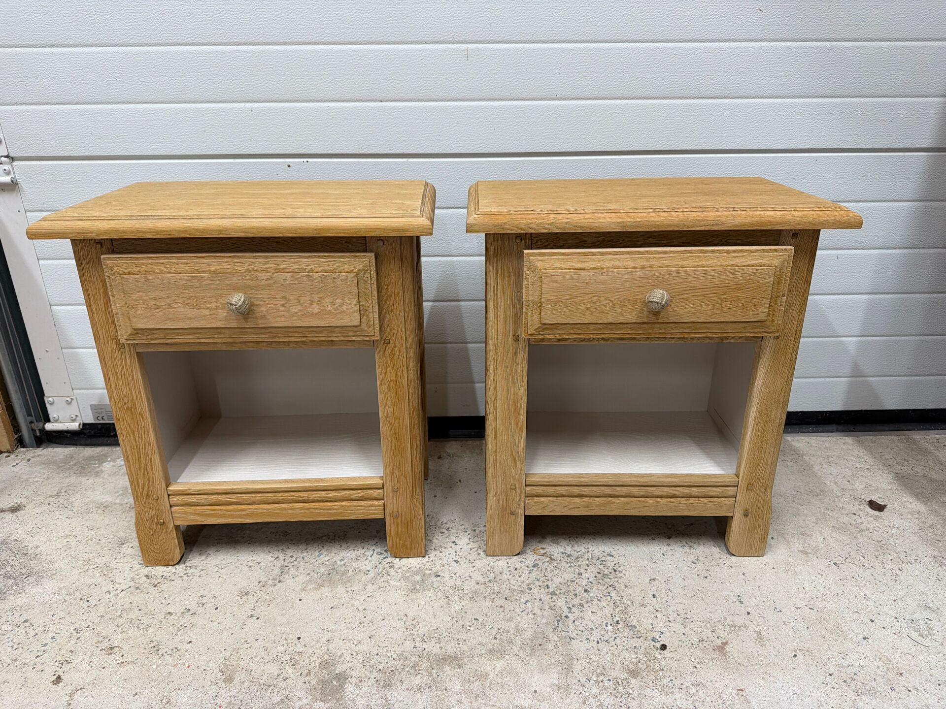 Solid oak bedside table