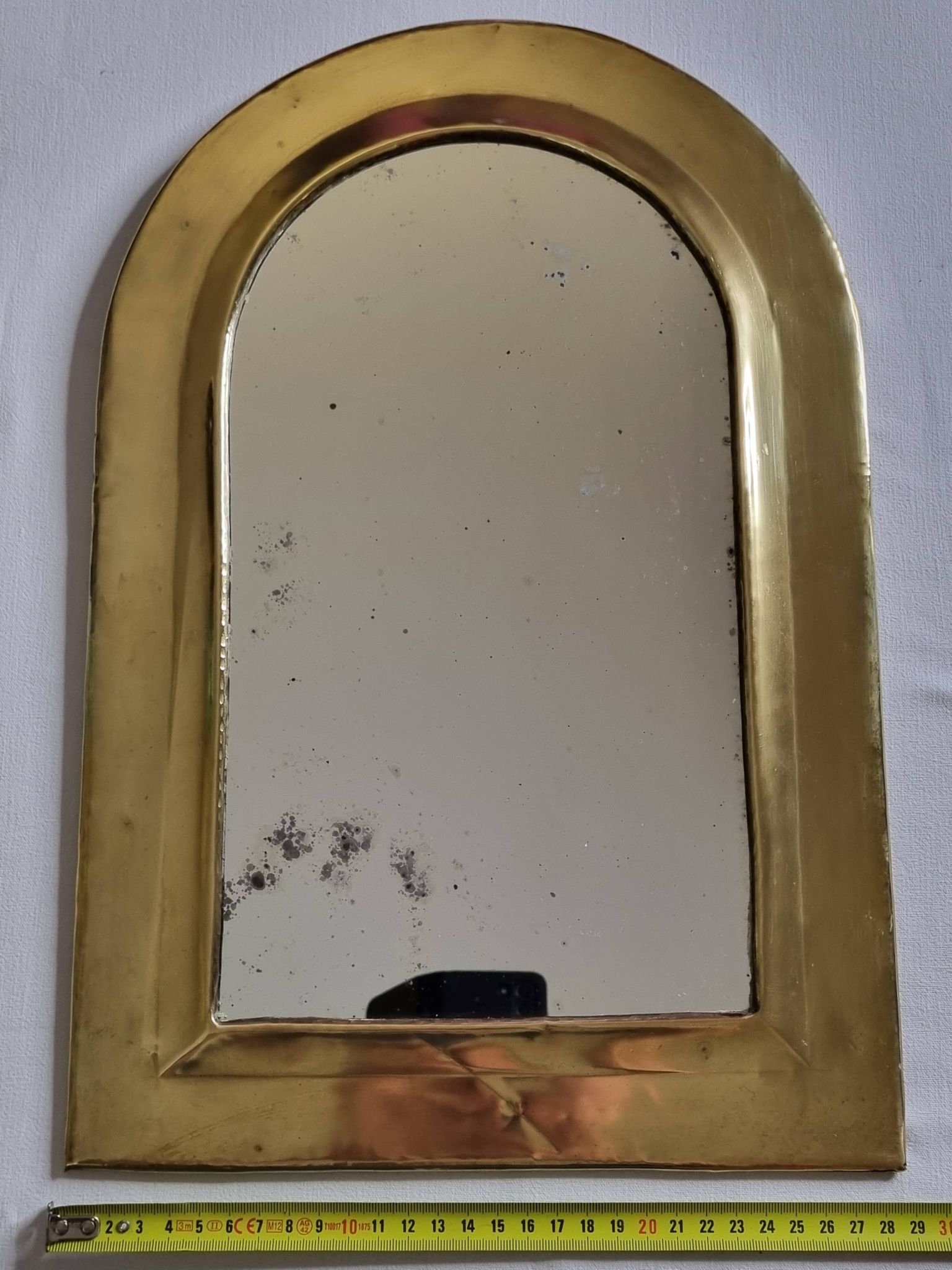Vintage Moroccan Brass Mirror, Arch Shape, 43 x 29 cm