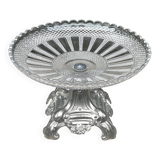 Art Nouveau fruit bowl in glass and metal Art Nouveau compote dish