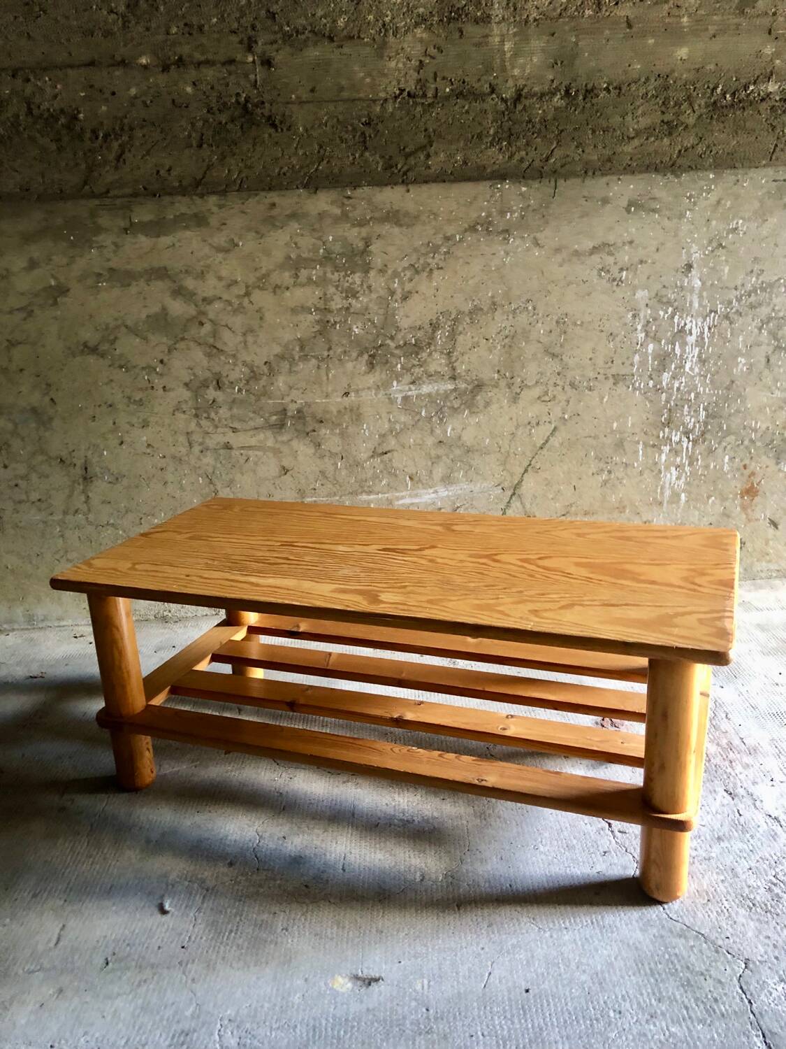 Table basse pin design suédois 1960/70