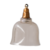 Pendentif cloche en laiton et verre fumé du milieu du siècle (5 disponibles)