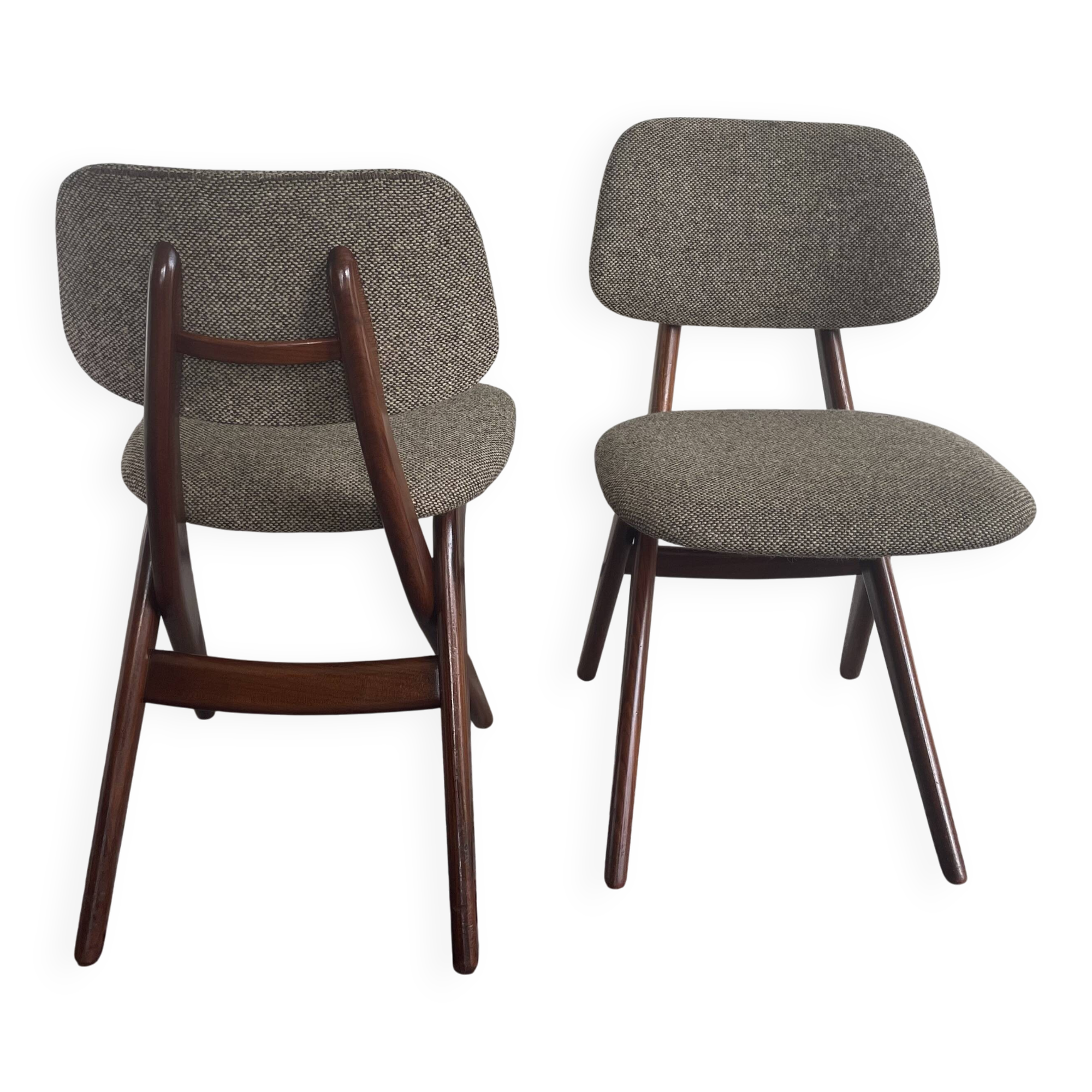 2 chaises ciseaux par Louis van Teeffelen pour Wébé