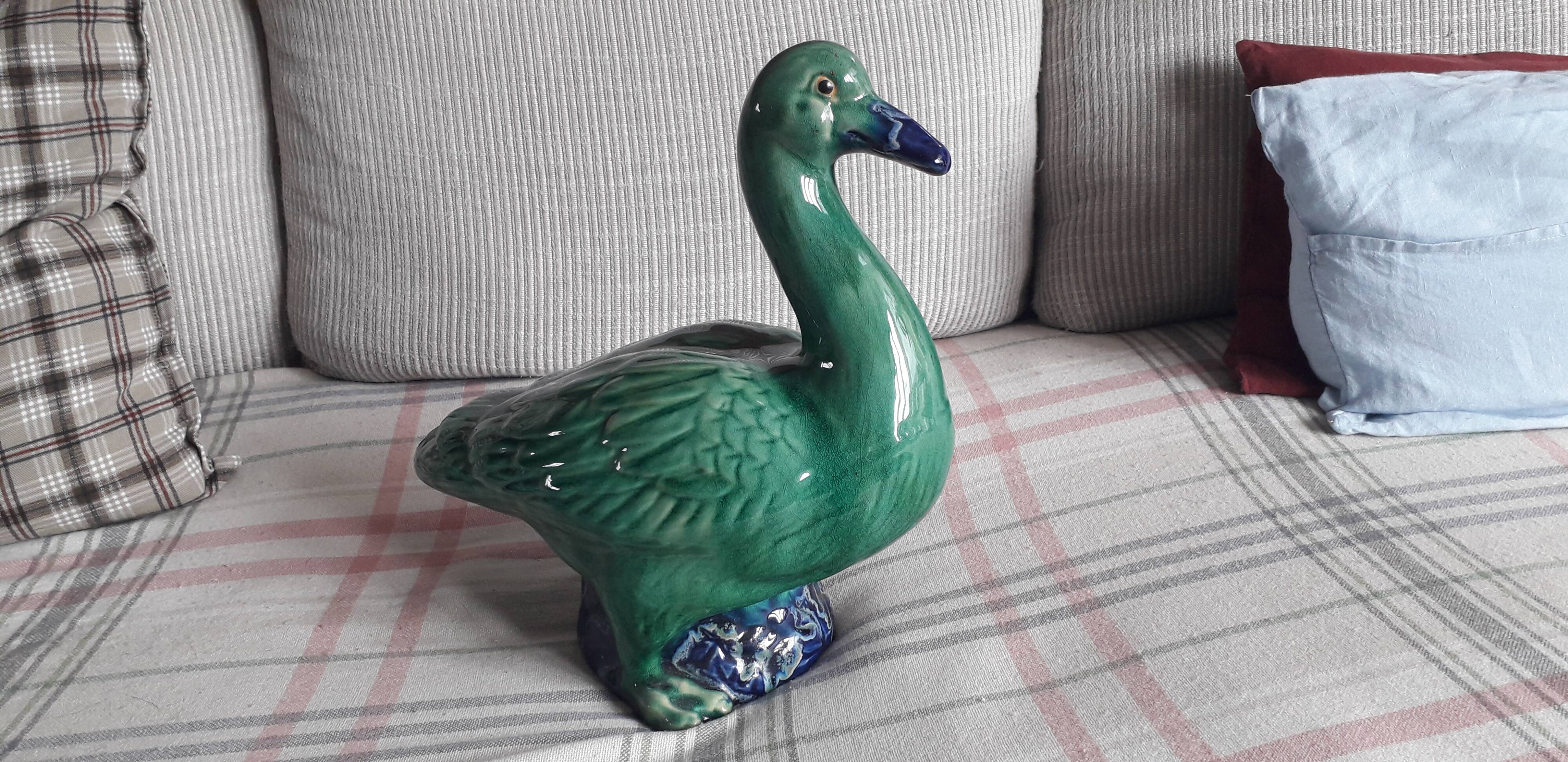 Grand canard vintage en céramique