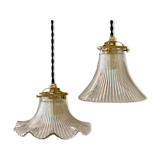 Duo lamps Holophane floral style