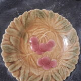 4 plates dessert decor fruits, satitle slurry of Sarreguemines, early twentieth century