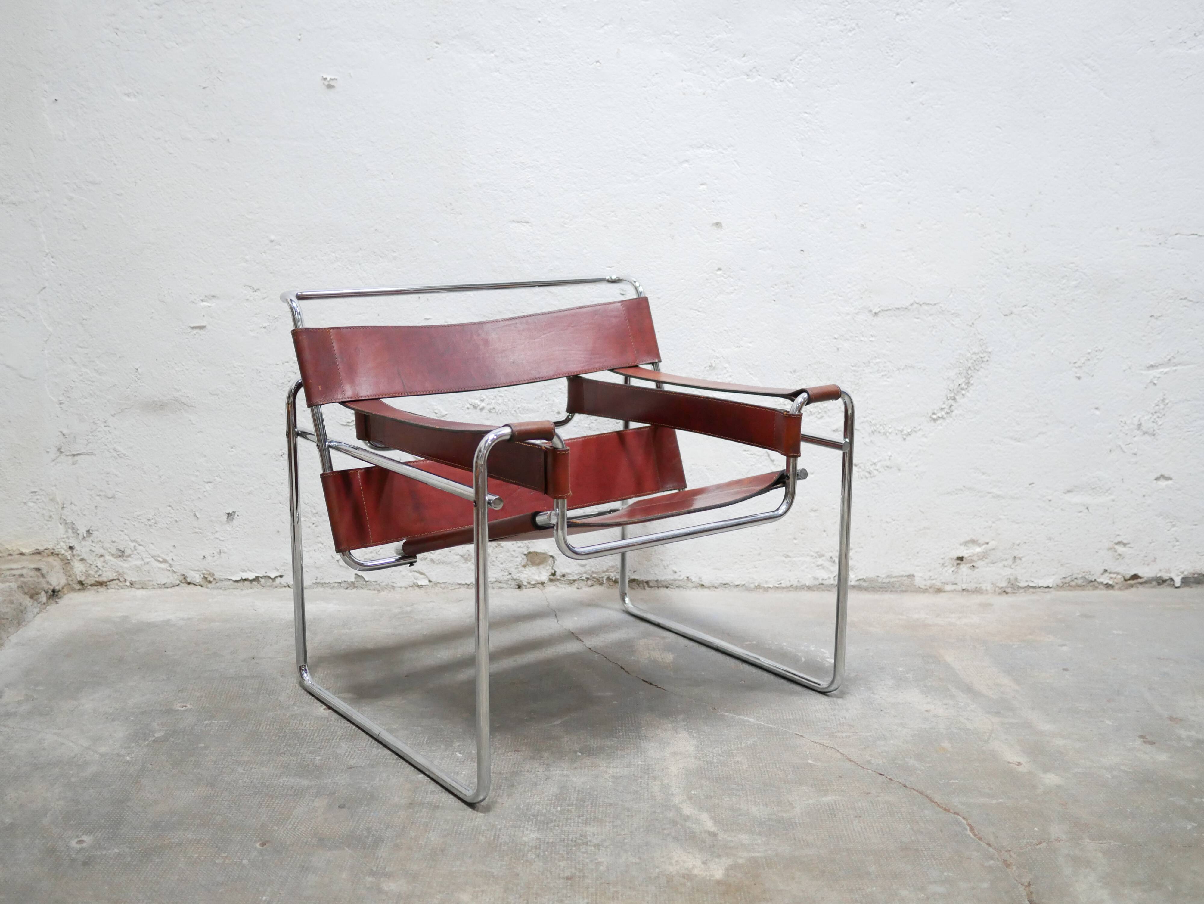 Fauteuil Wassily B3 vintage par Marcel Breuer