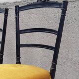 Pair of blackened wood Napoleon III chairs
