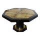 Dining room table in black lacquered hexagonal shape