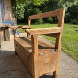19th century walnut bench