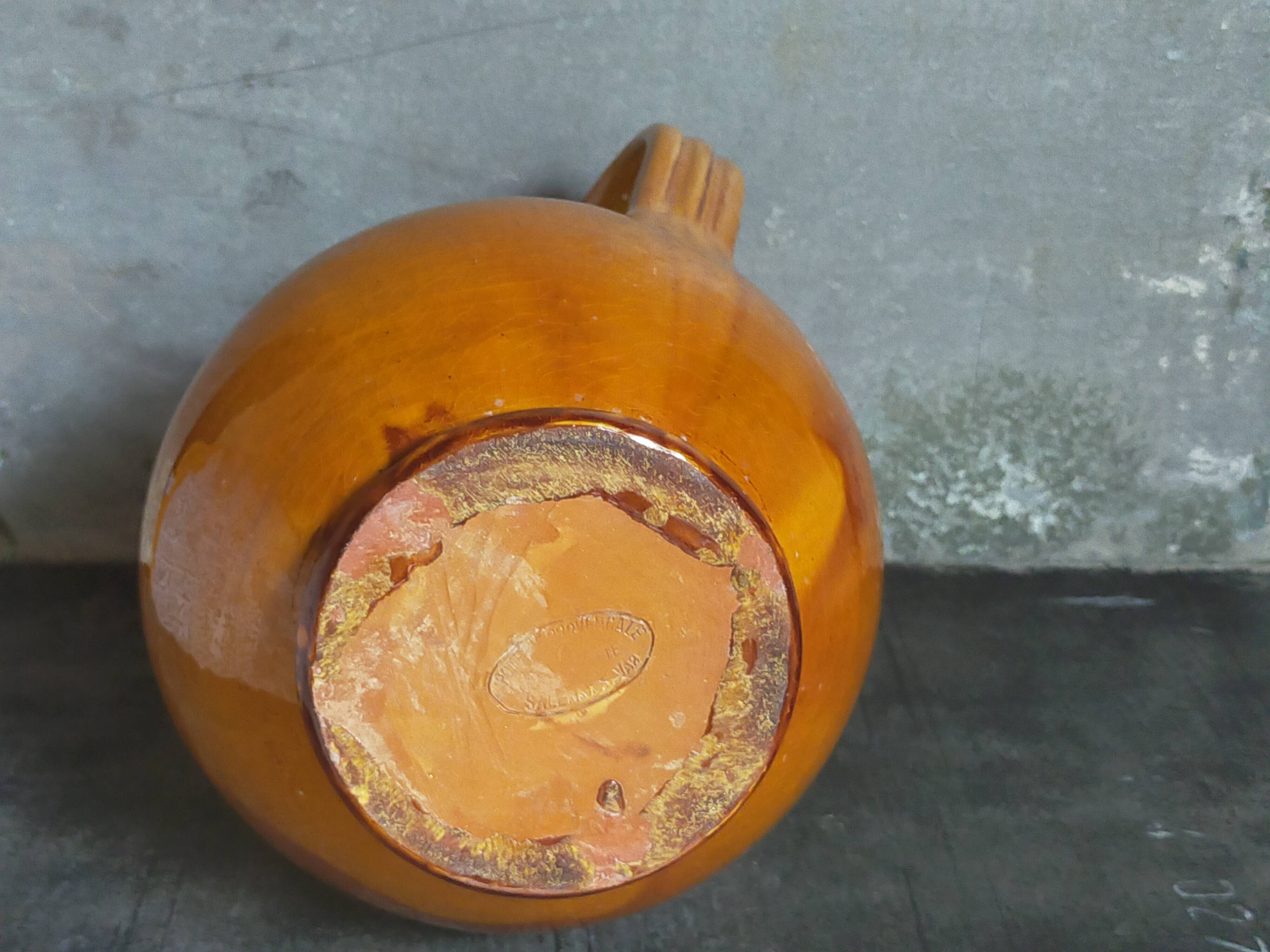 XXL pitcher vintage Provencal pottery from Salernes