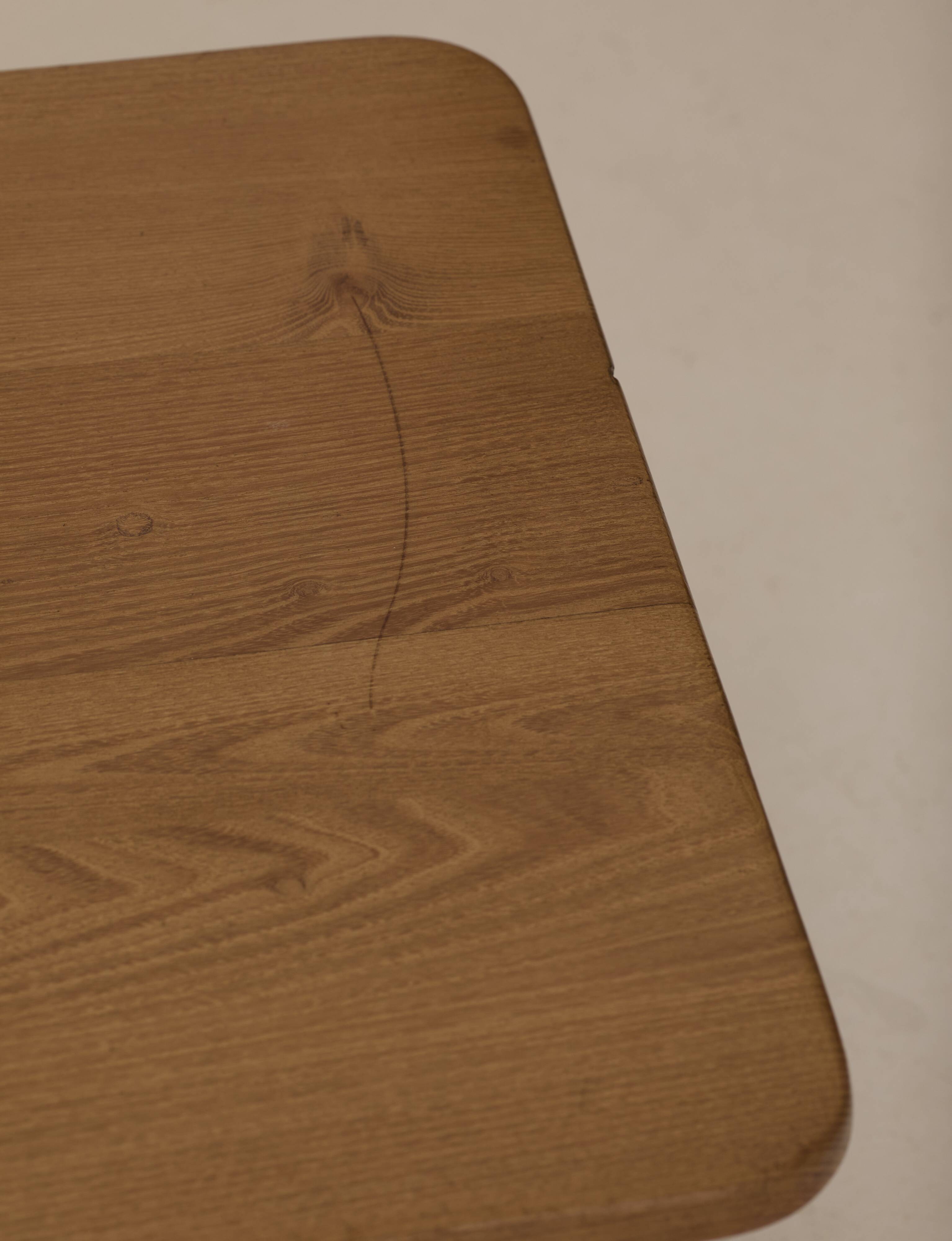 Coffee table in solid elm by Alain Gaubert vintage circa 1980.