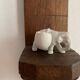 Small elephant in biscuit porcelain, 19th century salt cellars