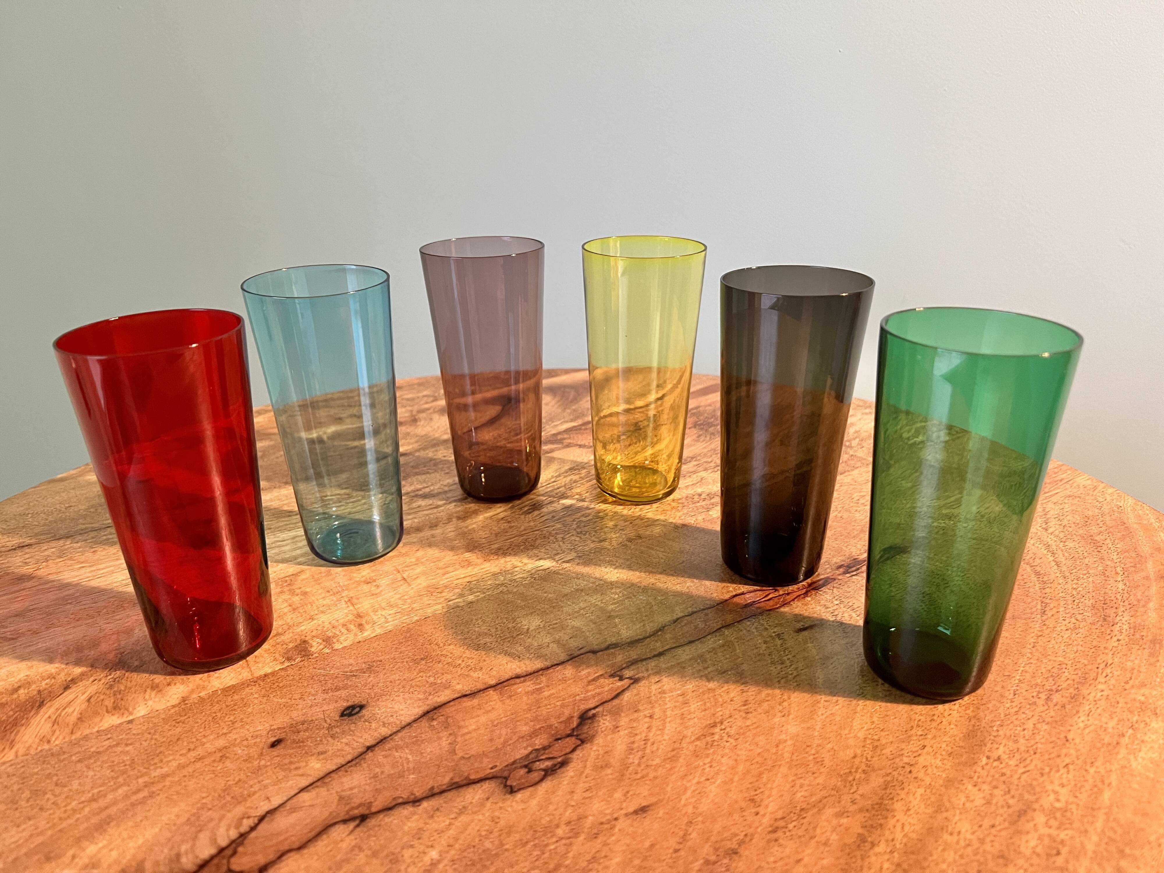 Vintage liquor and wine glasses, mid century modern from 1960s for apartment decoration / tableware