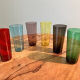 Vintage liquor and wine glasses, mid century modern from 1960s for apartment decoration / tableware