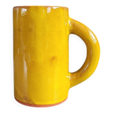 Mustard glazed terracotta mug signed - cup