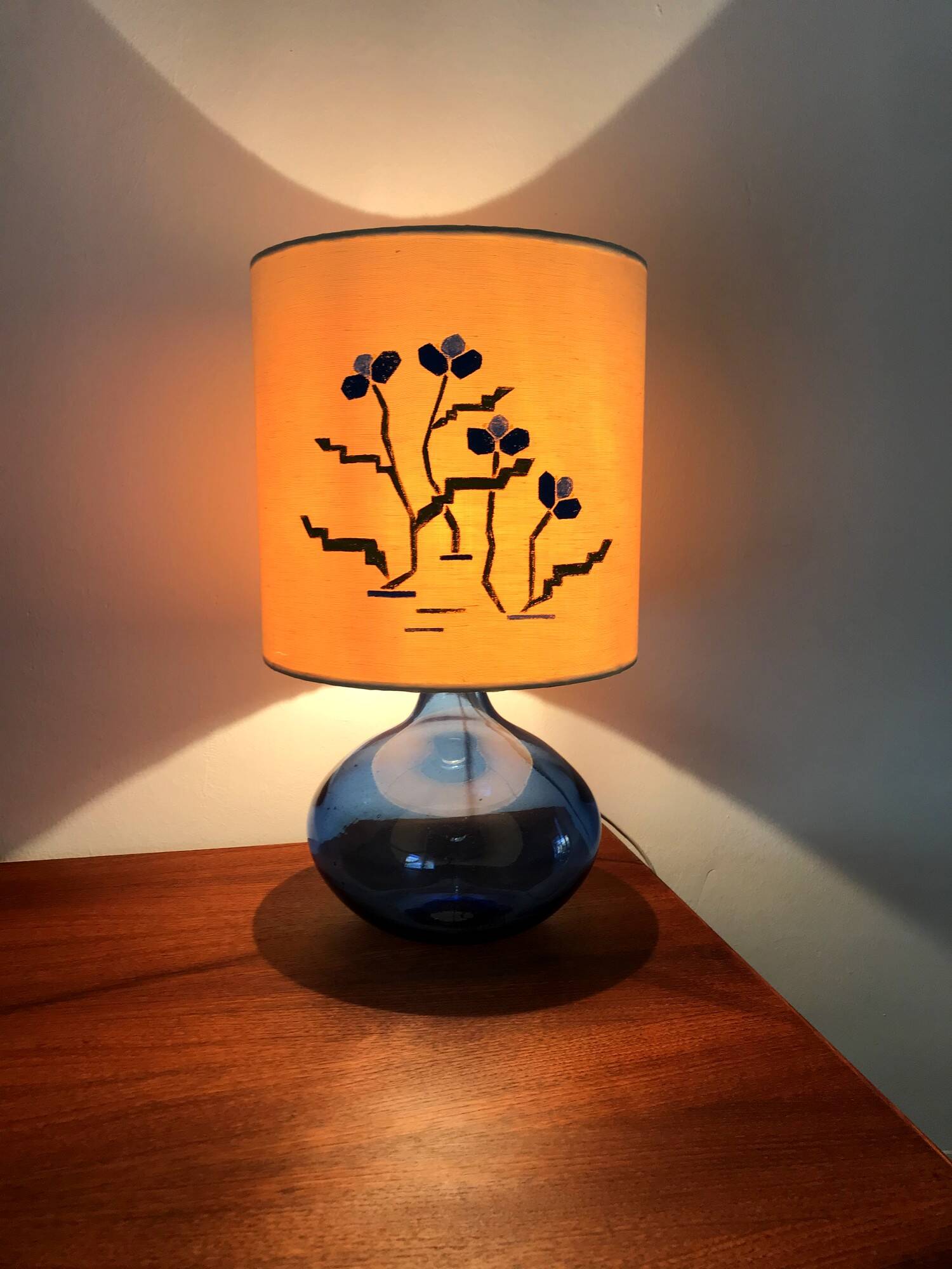 Vintage blown glass lamp from the 70s