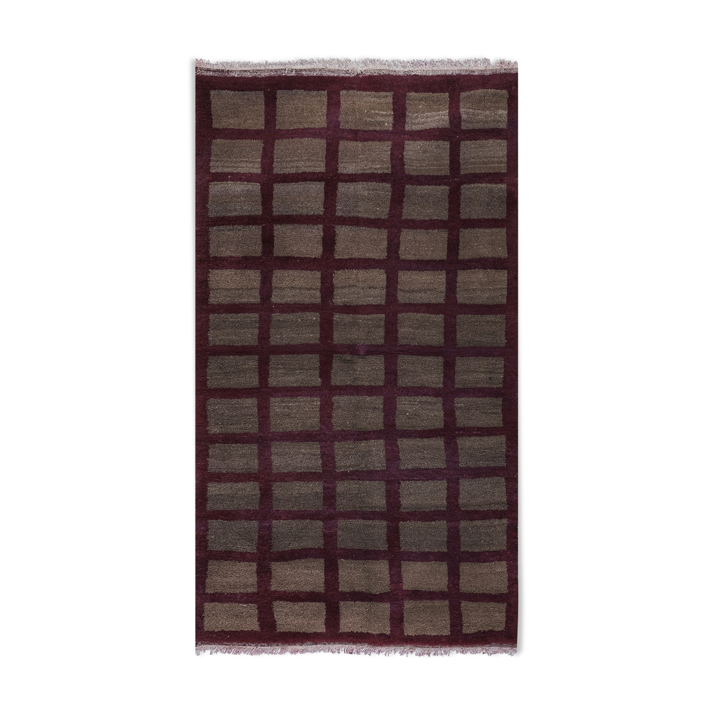 1980s Angora Gray Wool Shaggy Tulu Rug 3'8" X 6'10"