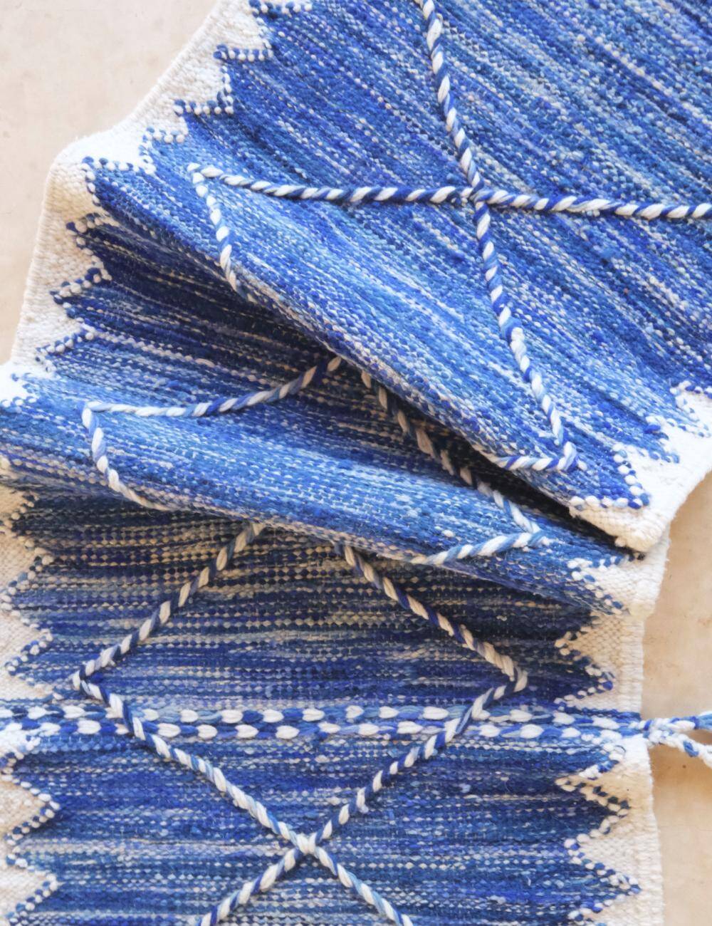 Tapis de couloir bleu