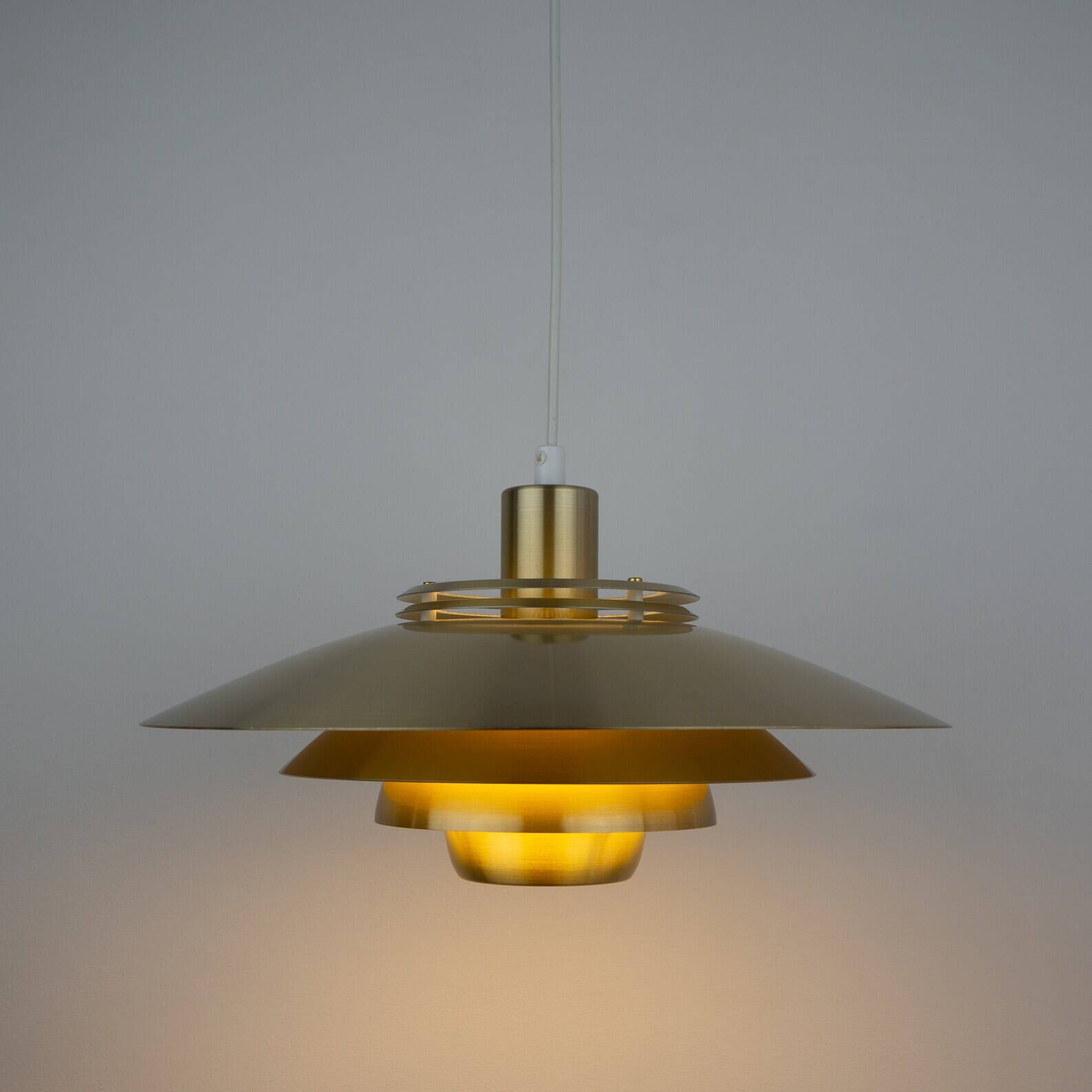 Danish vintage pendant lamp Dania by Kurt Wiborg, Jeka, 1980s