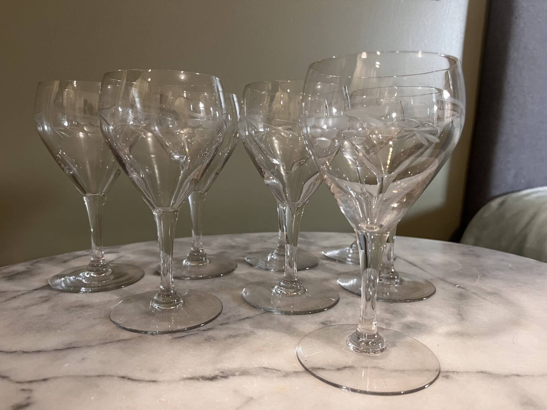 Antique engraved glasses